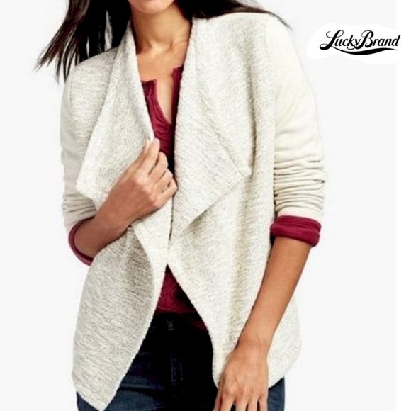 Lucky Brand Jackets & Blazers - LUCKY BRAND WMN XS OATMEAL/GRAY DRAPE OPEN JACKET